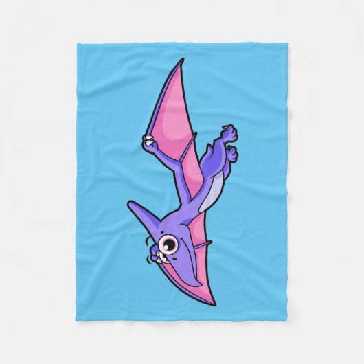 Schattigee afbeelding van een vliegende pterodacty fleece deken (Voorkant)