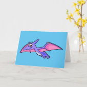 Schattigee afbeelding van een vliegende pterodacty kaart (Gele Bloem)