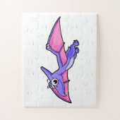 Schattigee afbeelding van een vliegende pterodacty legpuzzel (Verticaal)