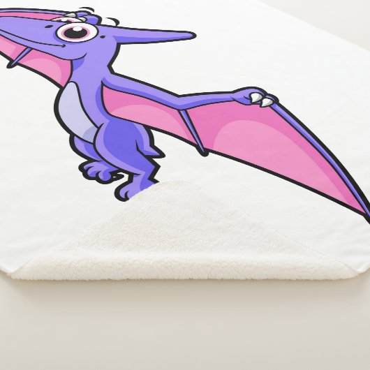 Schattigee afbeelding van een vliegende pterodacty sherpa deken (3/4)