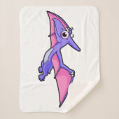 Schattigee afbeelding van een vliegende pterodacty sherpa deken (Voorkant)