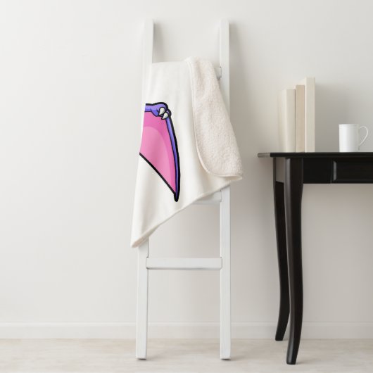 Schattigee afbeelding van een vliegende pterodacty sherpa deken (In situ)