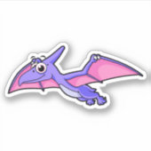 Schattigee afbeelding van een vliegende pterodacty sticker (Voorkant)