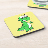 Schattigee afbeelding van Tyrannosaurus rex. 2 Bier Onderzetter (Linkerzijde)