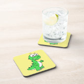 Schattigee afbeelding van Tyrannosaurus rex. 2 Bier Onderzetter (Rechterzijde)