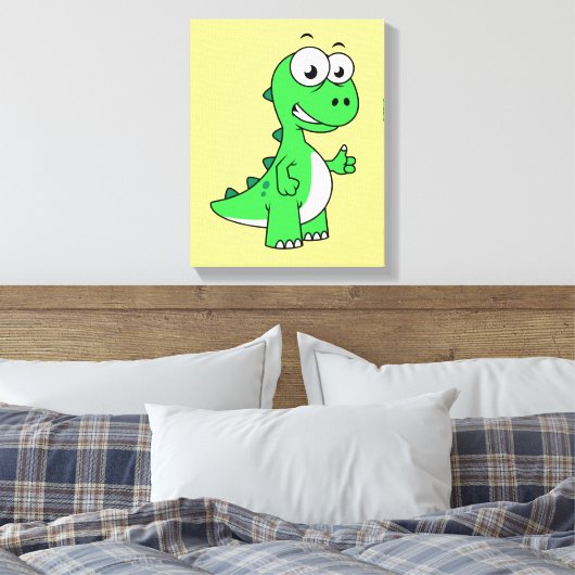 Schattigee afbeelding van Tyrannosaurus rex. 2 Canvas Afdruk (Insitu (Slaapkamer))