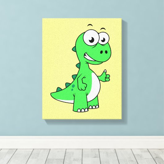 Schattigee afbeelding van Tyrannosaurus rex. 2 Canvas Afdruk (Insitu (Houten vloer))