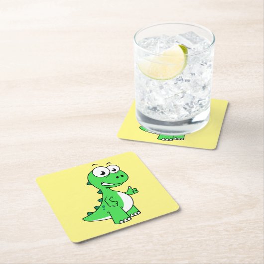 Schattigee afbeelding van Tyrannosaurus rex. 2 Kartonnen Onderzetters (Insitu)