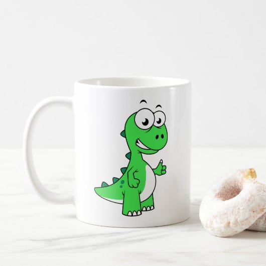 Schattigee afbeelding van Tyrannosaurus rex. 2 Koffiemok (Met donut)