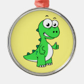 Schattigee afbeelding van Tyrannosaurus rex. 2 Metalen Ornament (Voorkant)
