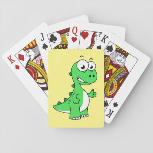 Schattigee afbeelding van Tyrannosaurus rex. 2 Pokerkaarten