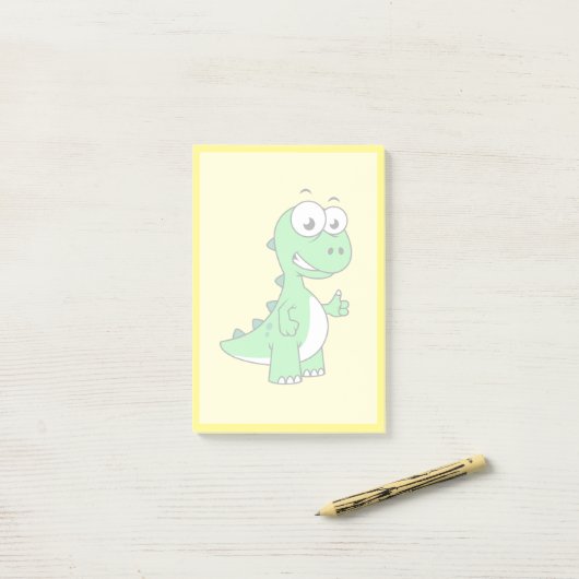 Schattigee afbeelding van Tyrannosaurus rex. 2 Post-it® Notes (Op bureau)