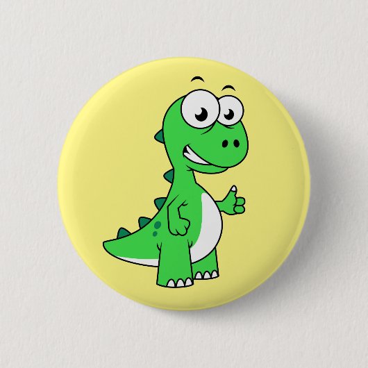 Schattigee afbeelding van Tyrannosaurus rex. 2 Ronde Button 5,7 Cm (Voorkant)