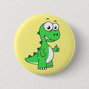 Schattigee afbeelding van Tyrannosaurus rex. 2 Ronde Button 5,7 Cm