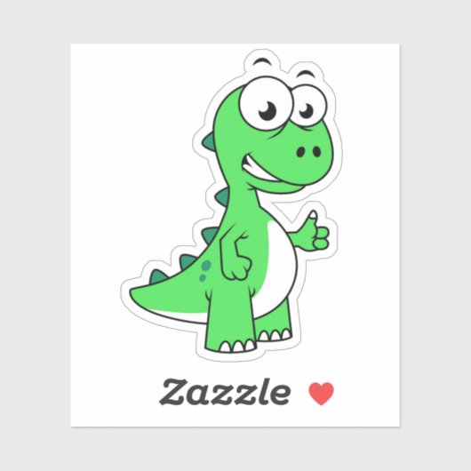 Schattigee afbeelding van Tyrannosaurus rex. 2 Sticker (Vel)