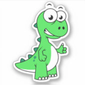 Schattigee afbeelding van Tyrannosaurus rex. 2 Sticker (Voorkant)