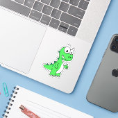 Schattigee afbeelding van Tyrannosaurus rex. 2 Sticker (Laptop met iPhone)