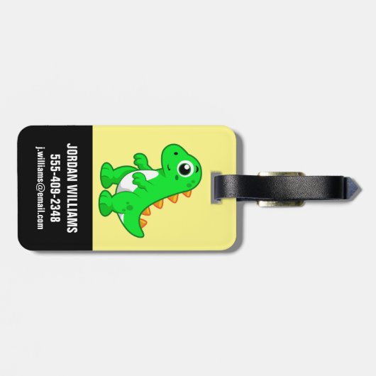 Schattigee afbeelding van Tyrannosaurus rex. Bagagelabel (Achterkant horizontaal)