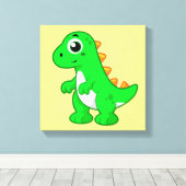 Schattigee afbeelding van Tyrannosaurus rex. Canvas Afdruk (Insitu (Houten vloer))