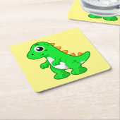 Schattigee afbeelding van Tyrannosaurus rex. Kartonnen Onderzetters (Schuin)