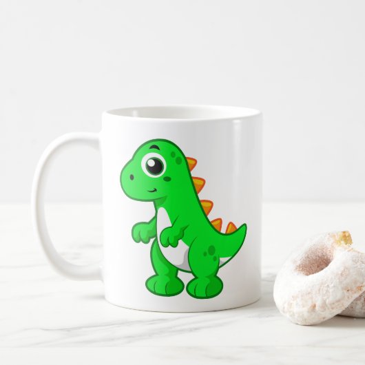 Schattigee afbeelding van Tyrannosaurus rex. Koffiemok (Met donut)