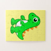 Schattigee afbeelding van Tyrannosaurus rex. Legpuzzel (Horizontaal)