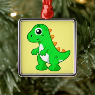 Schattigee afbeelding van Tyrannosaurus rex. Metalen Ornament