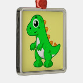 Schattigee afbeelding van Tyrannosaurus rex. Metalen Ornament (Rechts)