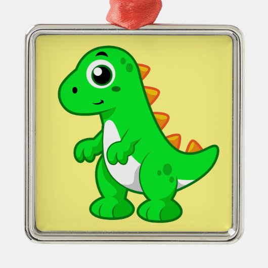 Schattigee afbeelding van Tyrannosaurus rex. Metalen Ornament (Voorkant)