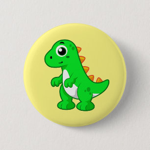Schattigee afbeelding van Tyrannosaurus rex. Ronde Button 5,7 Cm