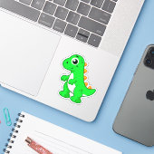 Schattigee afbeelding van Tyrannosaurus rex. Sticker (Laptop met iPhone)