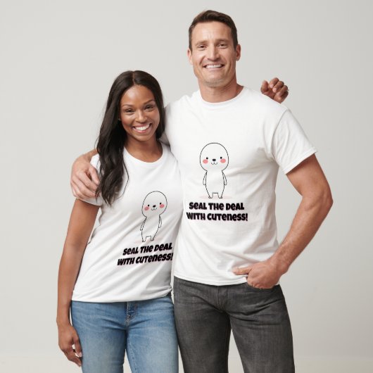 Schattigee afdichting Cartoon met blush T-shirt (Unisex)