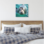 Schattigee afdichting plakken hoofd uit water canvas afdruk (Insitu (Slaapkamer))