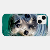 Schattigee afdichting plakken hoofd uit water Case-Mate iPhone case (Achterkant (horizontaal))