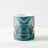 Schattigee afdichting plakken hoofd uit water koffiemok (Center)