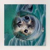 Schattigee afdichting plakken hoofd uit water legpuzzel (Horizontaal)