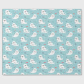 Schattigee afdichtingen op lichtblauw cadeaupapier (Vlak)