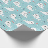 Schattigee afdichtingen op lichtblauw cadeaupapier (Hoek)
