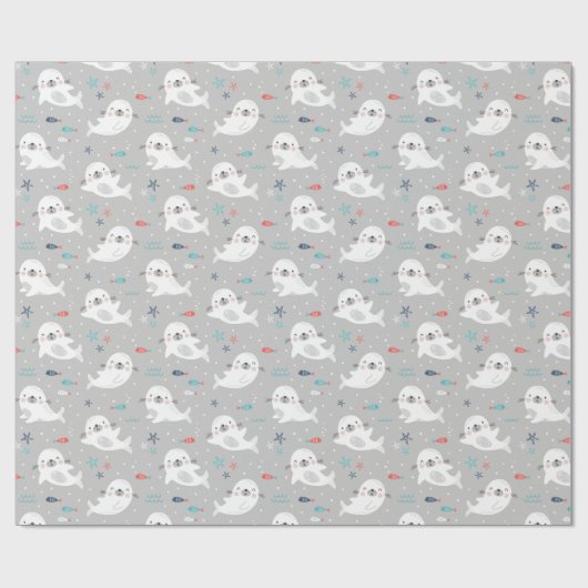 Schattigee afdichtingen op lichtgrijs cadeaupapier (Vlak)