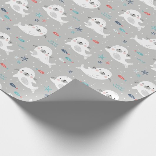 Schattigee afdichtingen op lichtgrijs cadeaupapier (Hoek)