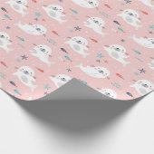 Schattigee afdichtingen op lichtroze cadeaupapier (Hoek)