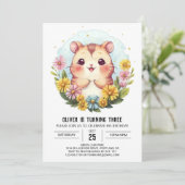 Schattigee afdrukbare hamsterverjaardag kaart (Staand voorkant)