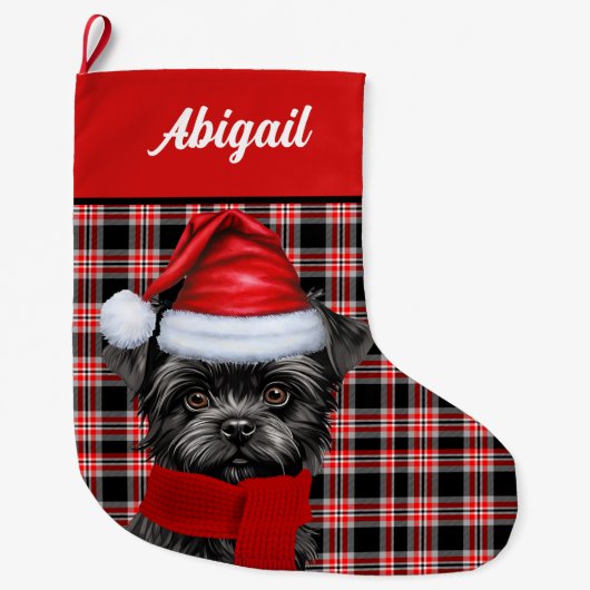 Schattigee Affenpinscher Hondenvakantie Plaid Gepe Grote Kerstsok (Voorkant)