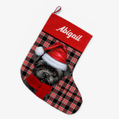Schattigee Affenpinscher Hondenvakantie Plaid Gepe Grote Kerstsok (Voorkant (Hangend))