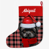 Schattigee Affenpinscher Hondenvakantie Plaid Gepe Grote Kerstsok (Achterkant)