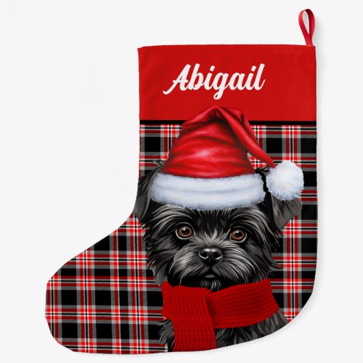 Schattigee Affenpinscher Hondenvakantie Plaid Gepe Grote Kerstsok (Achterkant)