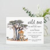 Schattigee Afrikaanse savanne wild één 1e verjaard Kaart (Staand voorkant)