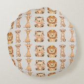 Schattigee Afrikaanse wilde dieren Rond Kussen (Achterkant)