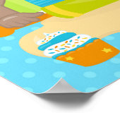 Schattigee Afro-Amerikaanse jongen bakken verjaard Poster (Hoek)