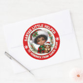 Schattigee Afro-Amerikaanse jongen en puppy Ronde Sticker (Envelop)